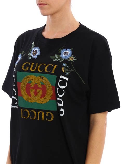 gucci print t-shirt with rear floral embroidery|Gucci graphic t shirt.